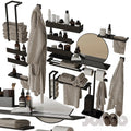 Modern Matte Black Vanity & Wall Shelf Decor Set - 3D Model for Interior Design