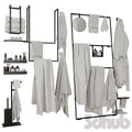 Decor Set XXX - Modern Towel Ladder & Bathroom Textile Set - 3D Model