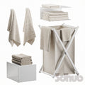 Decor Set XXX - Minimalist Laundry Basket & Towel Set - 3D Model