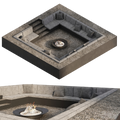 Modern Sunken Fire Pit Lounge Zone 3D Model | Outdoor Furniture Asset