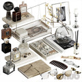 Decor Set XXX - Luxury Vanity Jewelry & Perfume Styling Set - 3D Model