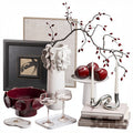 Decor Set XXX - Modern Burgundy & Chrome Tabletop Art Styling Set - 3D Model